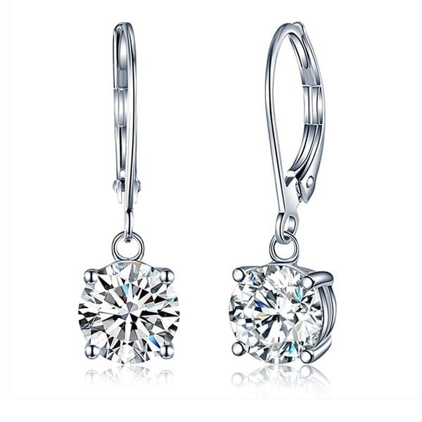 earrings for women 925 sterling silver Moissan diamond women's engagement earrings party bride hoop earrings drop earrings - Shop Trendy Women's Fashion | TeeYours