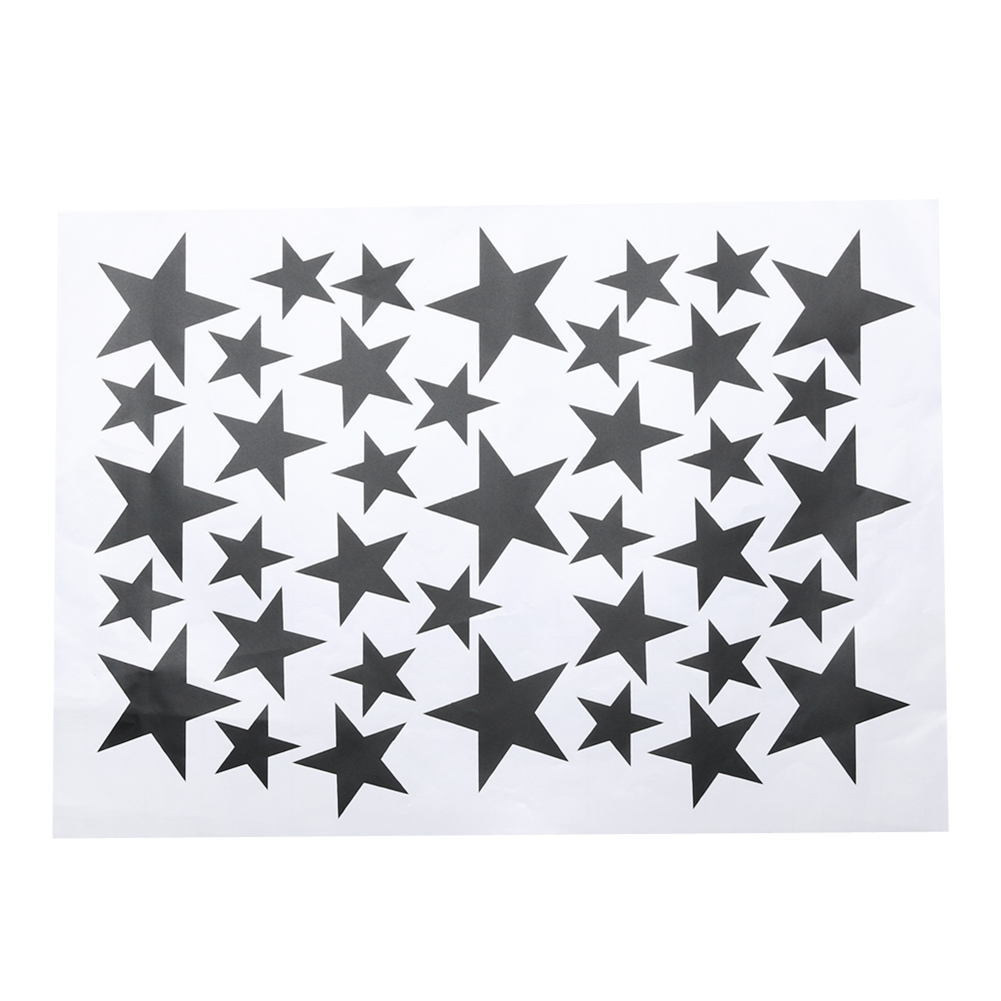 

39pcs DIY Star Wall Stickers Five-pointed Star Removable Home Wall Decor, Black, 501 Original