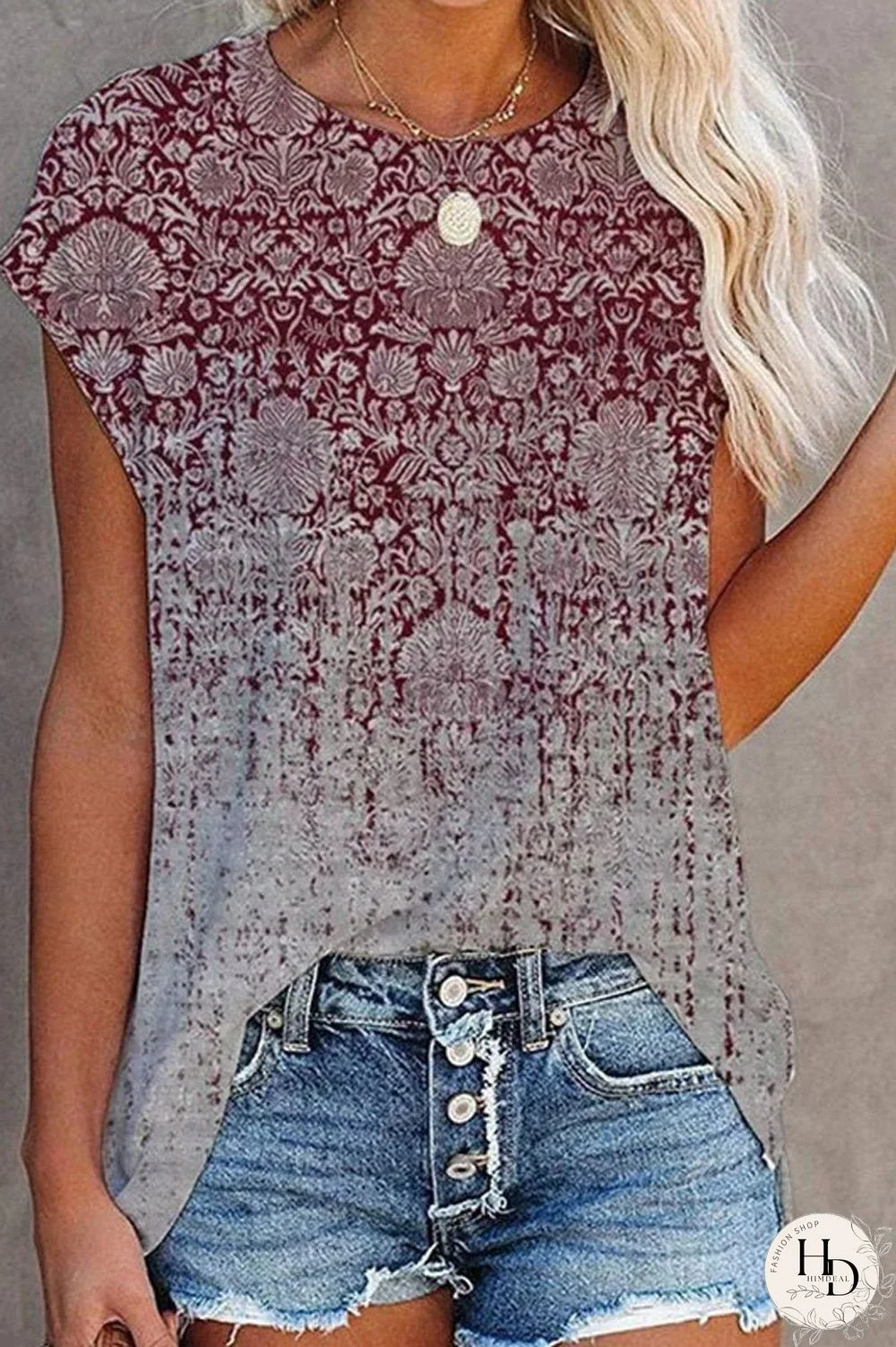 Vintage Round Neck Casual T-Shirt