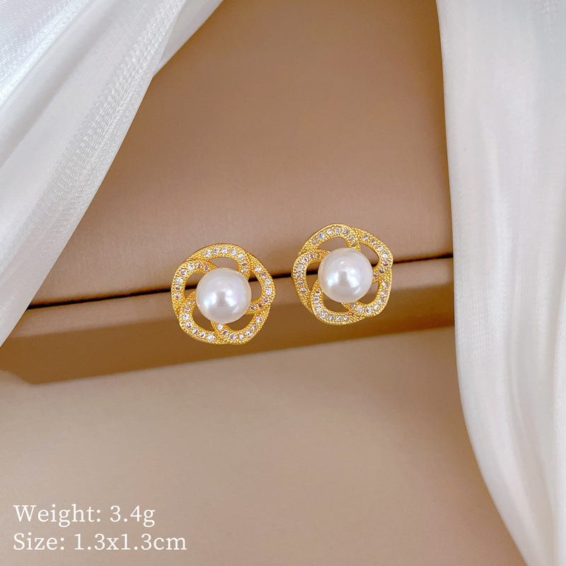 Korean Cosmos Geometric Titanium Steel Electroplating Earrings