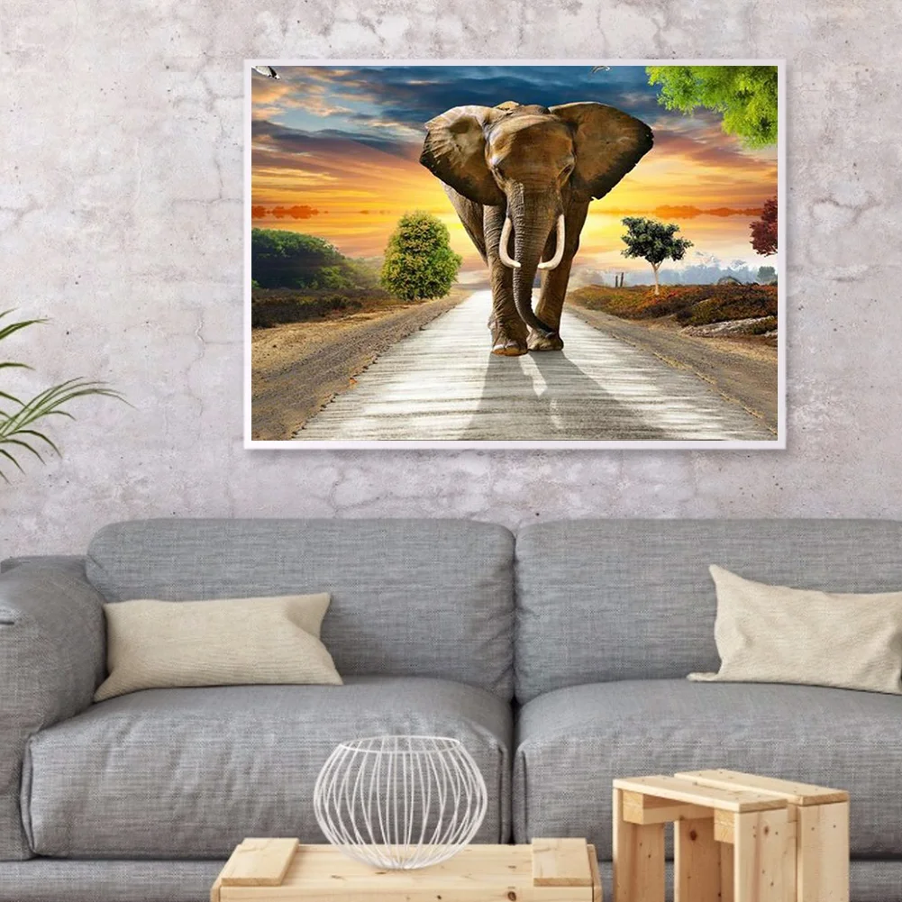 Full Round Diamond Painting 40*30cm - African Elephant