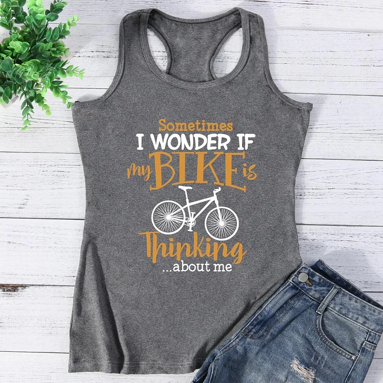 I Wonder If My Bike Thinking About Me Cycling Vest Top-Annaletters