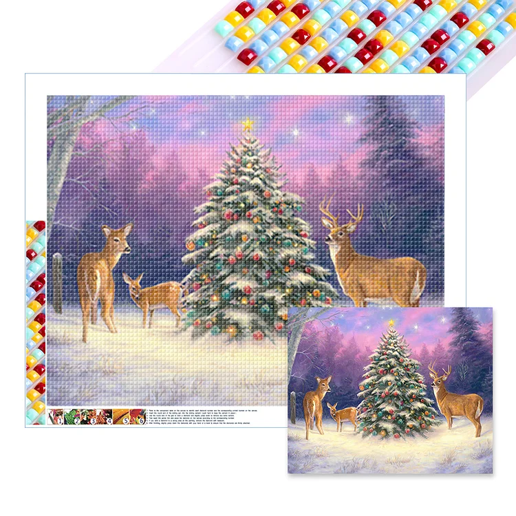 Christmas Tree 50*40CM (Canvas) Full Square Drill Diamond Painting gbfke