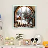 (Stamped/Counted) Christmas Snow Scene By Window-11CT Cross Stitch 45*45cm/17.72*17.72in