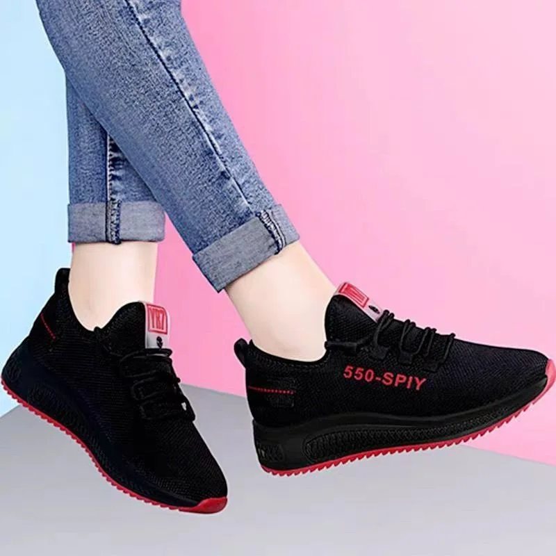 Women&#39;s Breathable Non-slip Platform Fashion 2022 Autumn New Casual Shoes Korean Running Shoes Black Sneakers shoes for women