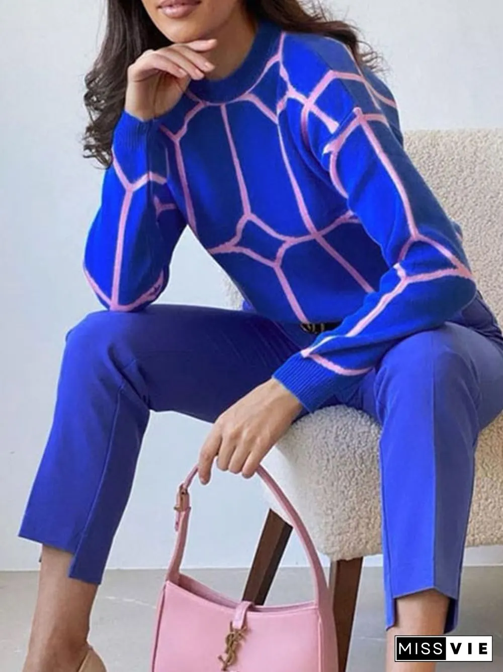Fashion Line Crew Neck Loose Sweater