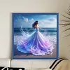 Beach Dress Girl-11CT Stamped Cross Stitch 45*45cm/17.72*17.72in