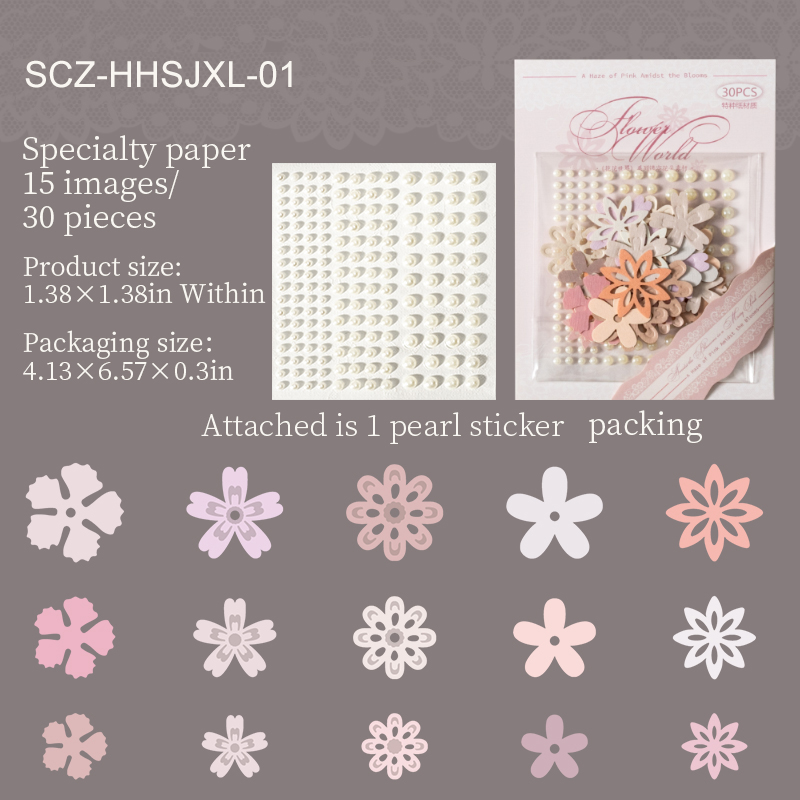 Material Paper - A Colorful World Series Vintage Hollow Flower 