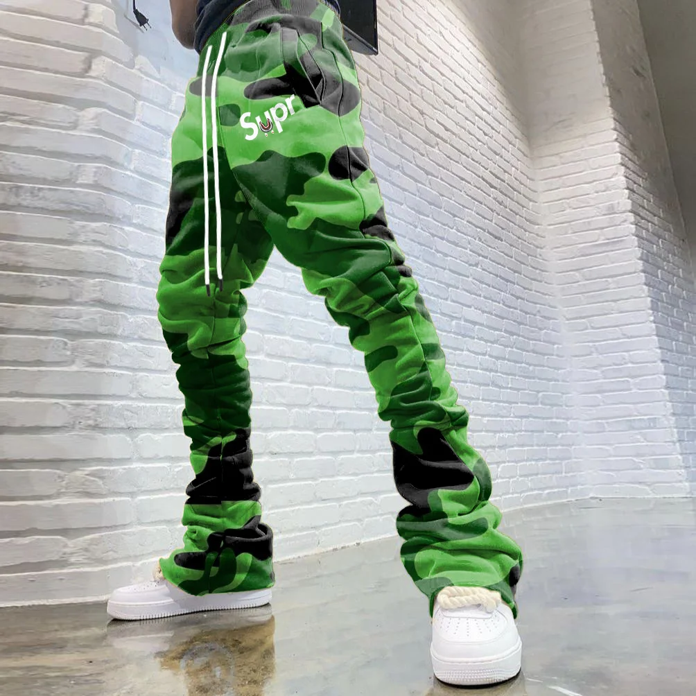 Personalized street camouflage print casual trousers