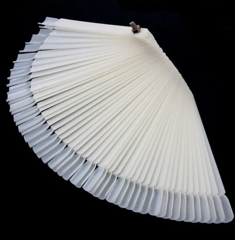 50pcs Oval False Display Nail Art Fan Wheel Practice Board Tip Sticks for Dipping Powder Colors UV Gel Nail Polish Display Chart-Nail Inspo