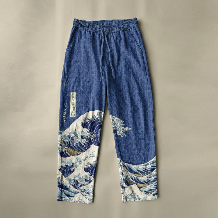 Men's Japanese Art Blend Casual Pocket Pants