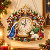 Acrylic Special Shape Xmas Pray Diamond Pearl Painting Clock Handicraft Hanging Kit