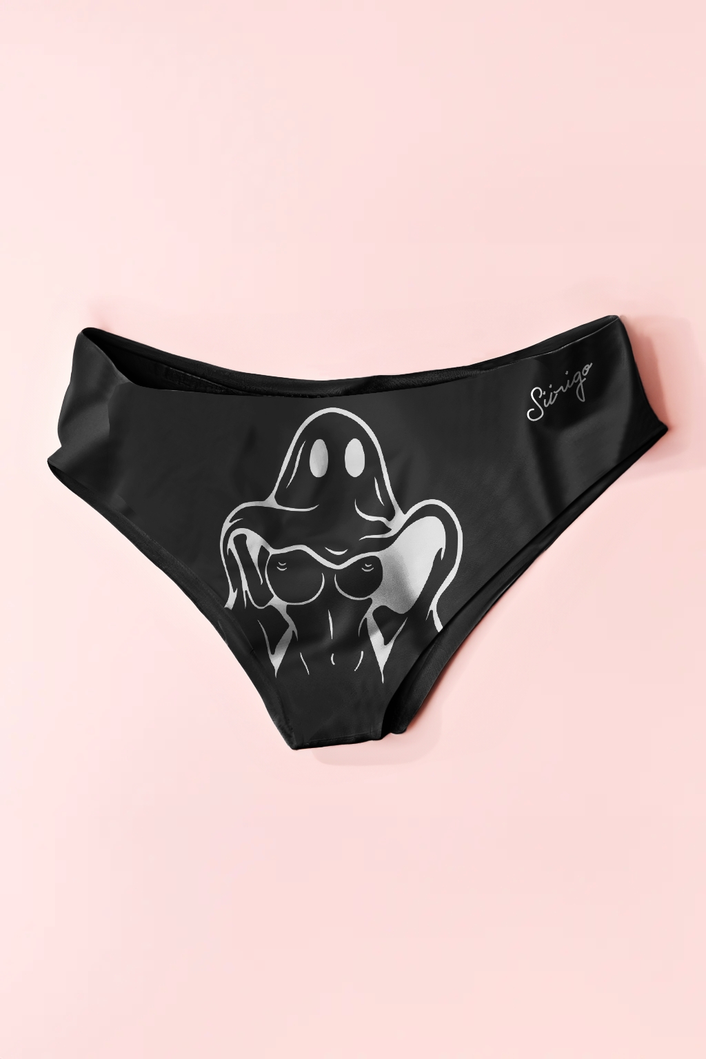 Naughty Ghost Sexy Boobs Graphic Print Swim Brief 