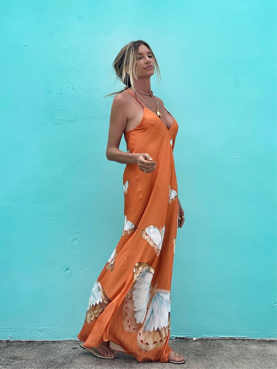 Tara Dress Tangerine Butterfly