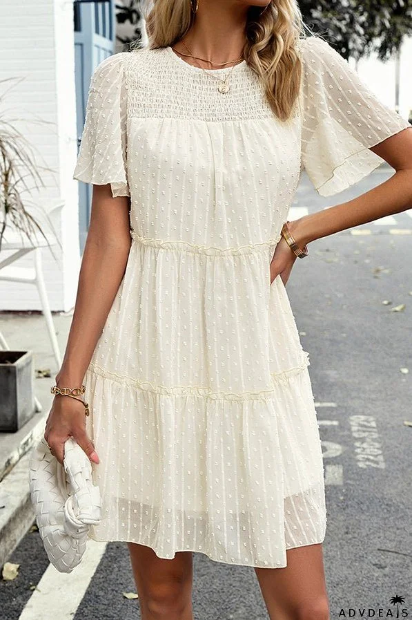 Solid Color Round Neck Casual Dress