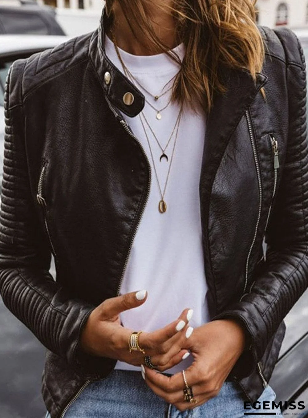 Short Fashionable Leather Jacket | EGEMISS