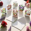 6PCS Diamond Painting Easter Flowers Greeting Card Set with Envelopes for Adults Gifts