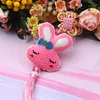 Full Bead Embroidery Keychain Rabbit Printed Craft Gifts(6.5x8cm)