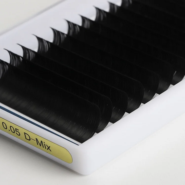 Cashmere Individual Volume Lash Extensions &ndash; 12 Rows, Dark Matte Black, Korean PBT, 8&ndash;16mm