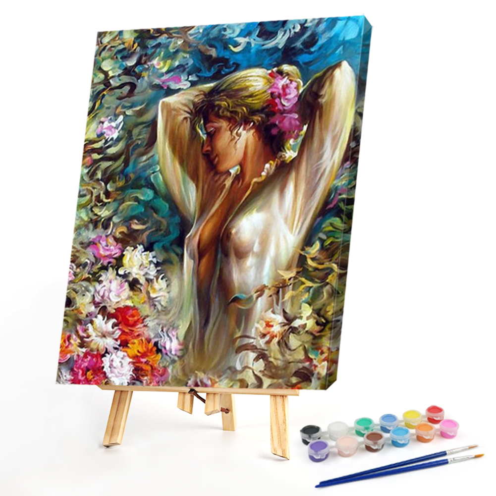 

40*50CM - Paint By Numbers - Women in Flowers, 501 Original