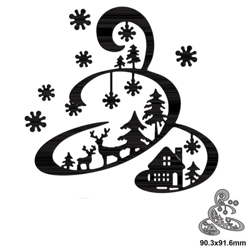 Christmas Tree snowflak Animal Deer  Frame Metal Cutting Dies For Scrapbook Decorative Embossing Handcraft Die Cutting Template