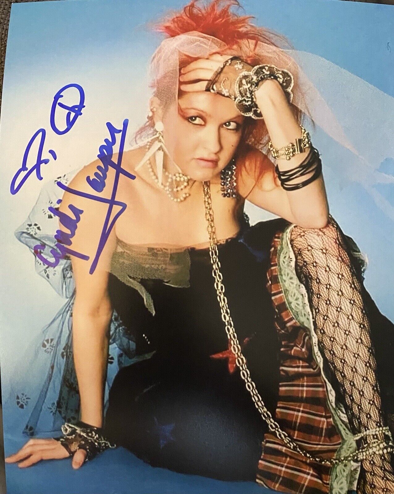 Cyndi Lauper Signed Autographed 8 X 10 Color Photo Poster painting Sexy