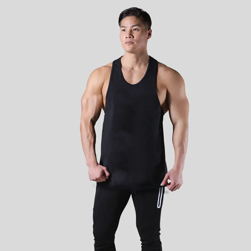 2022 Essential Men's Solid Fitness Tank Top Sports Vest Sweat Vest Gym Slimming Plus Size T-shirt