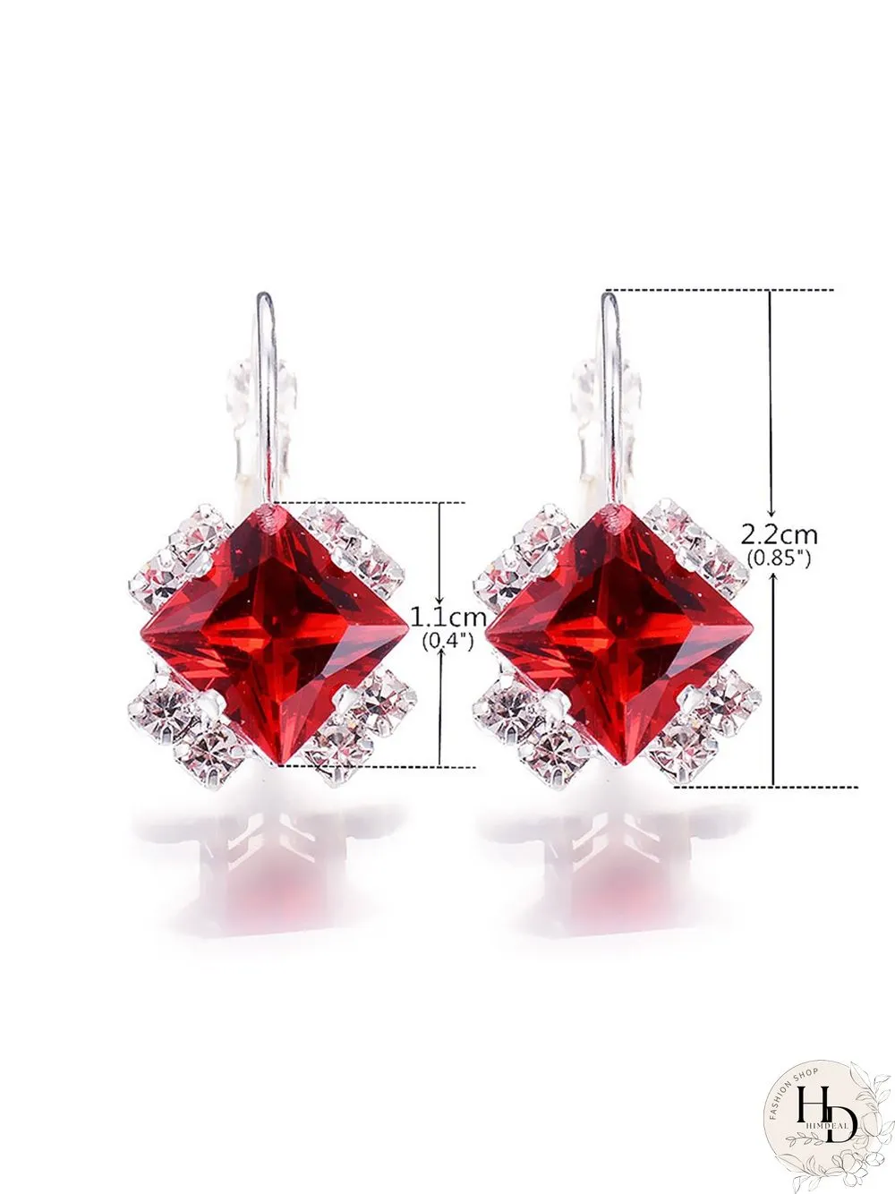 Simple Rhinestone Gem Alloy Earrings