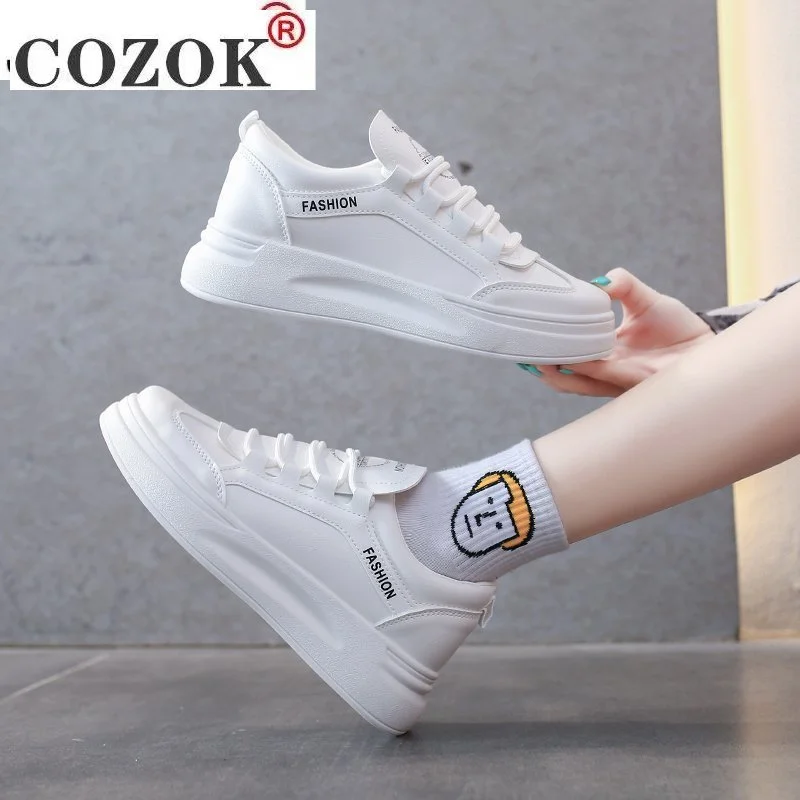 Fashion Korean Women Shoes White Platform Sneakers Ladies Spring Flying Casual Shoes Women Breathable Mesh Shoes For Woman