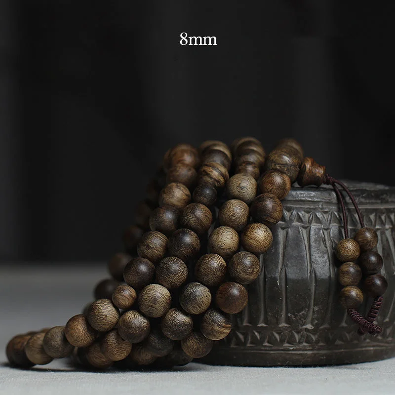 999 Gold 108 Mala Beads Nha Trang Agarwood Amber Turquoise Prayer Meditation Bracelet