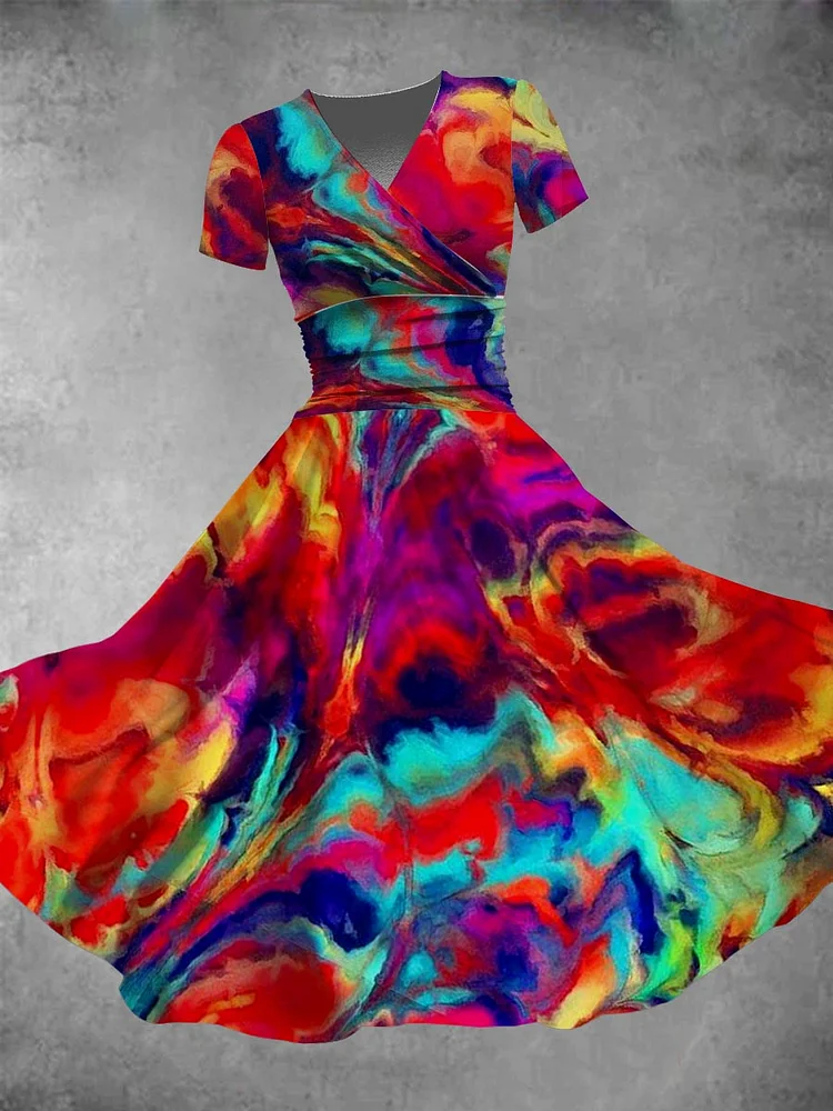 Women's Pride Day Rainbow Color Elements Floral Print Maxi Dress