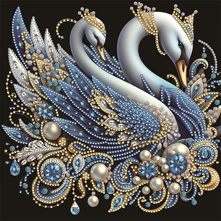 Swan 30*30cm (Canvas) Special Shaped Drill Diamond Painting gbfke