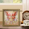 Butterfly DIY Special Shaped Drill Wooden Diamond Painting Tabletop Ornaments Kit with Photo Frame Desktop Diamond Art Kits Double-Sided Pattern for Adults/Beginners Home Decor
