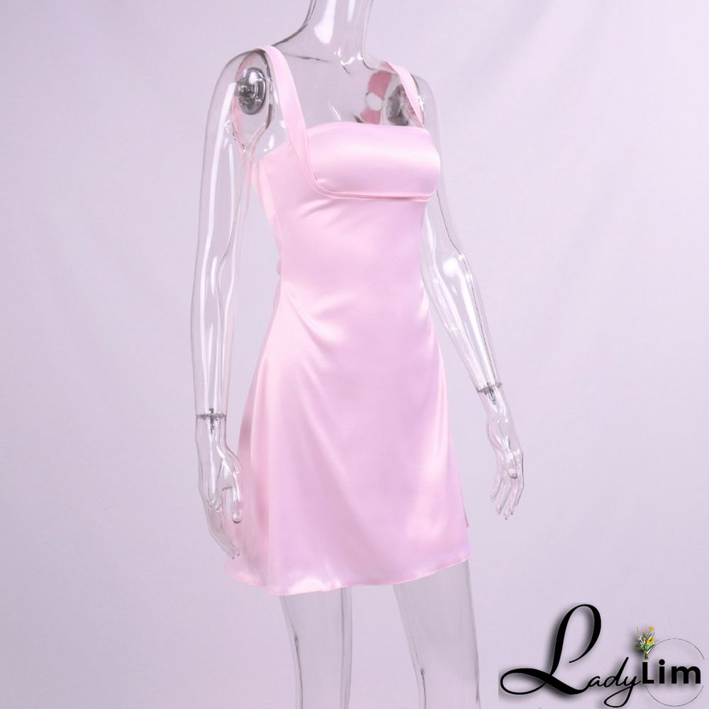 Women's Fall Satina Sexy Strap Mini Dress