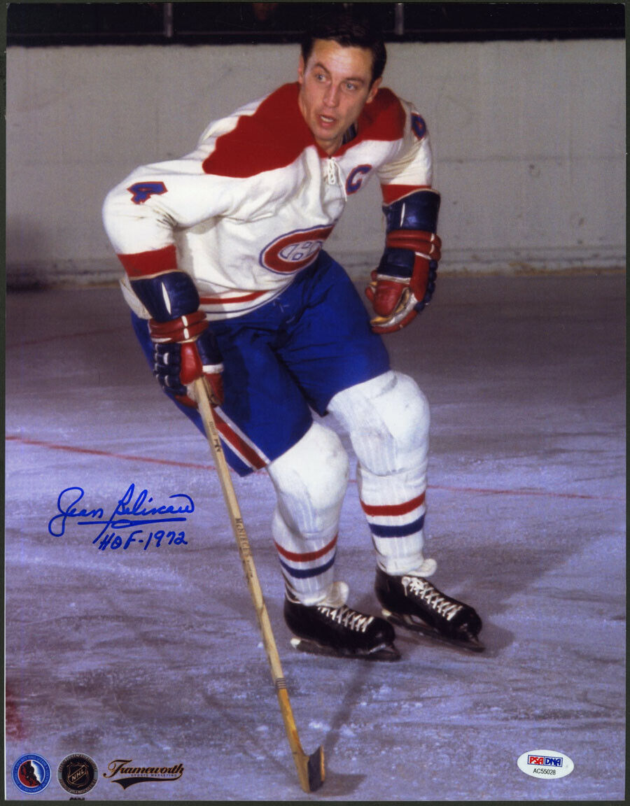 Jean Beliveau SIGNED 11x14 Photo Poster painting + HOF Montreal Canadiens PSA/DNA AUTOGRAPHED