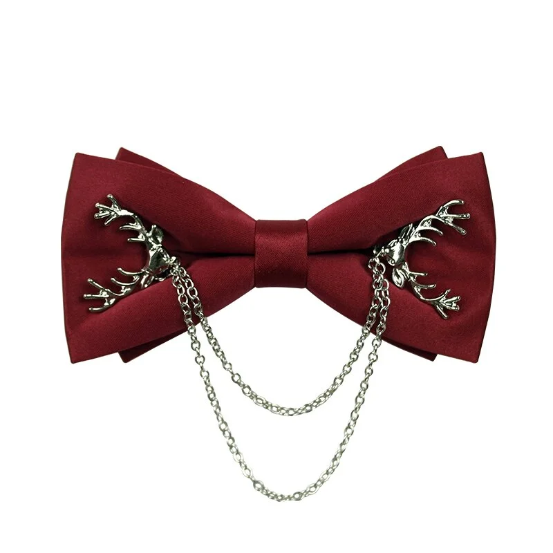 Upscale White Shirt Tassel Chain Rhinestone Bow Tie Bowtie Wedding Best Man Bowknot Red Luxury Tie Formal Dress Gifts for Men