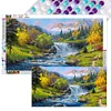 (US Local)2pack Landscape 5D DIY Full Drill Round Big Size Diamond Painting Kit Home Decor 70x40cm