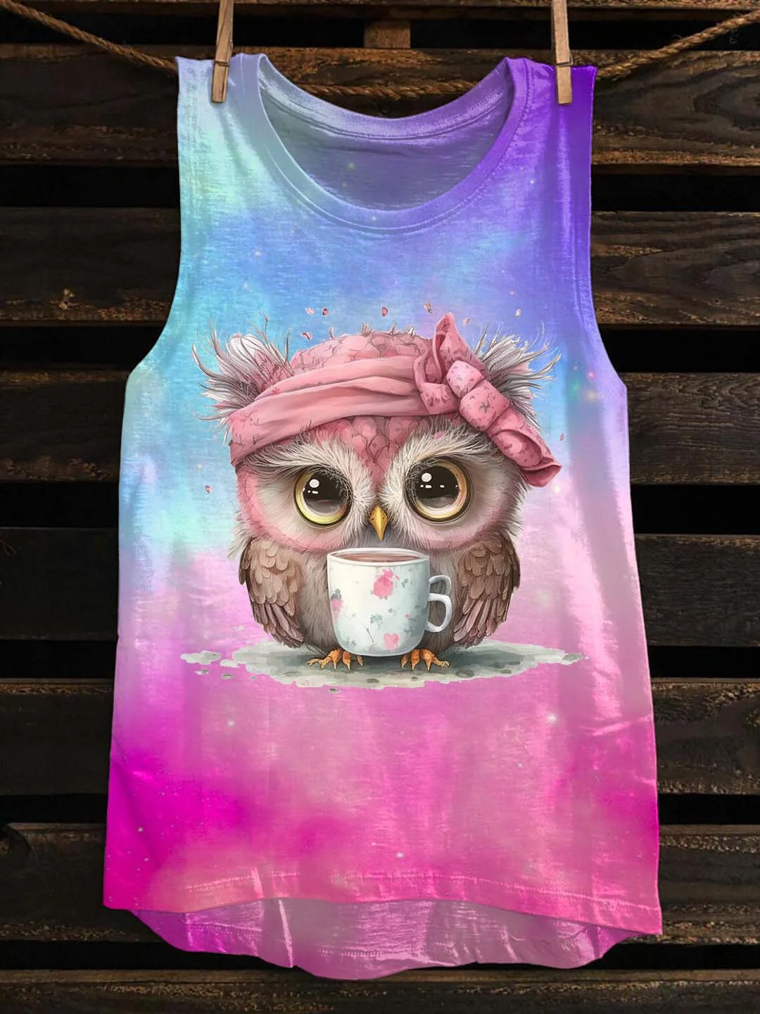 Cartoon Owl Printed Women's Vest