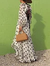 Empire Polka Dot Long Sleeves Maxi Dress