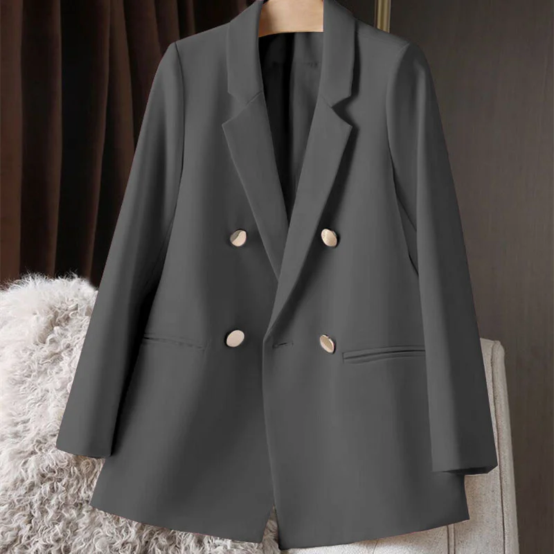 Woherb Woherb New Blazer Female Metal Button British Wind Casual Versatile Green Red Small Suit Tide-Outfit Ideas