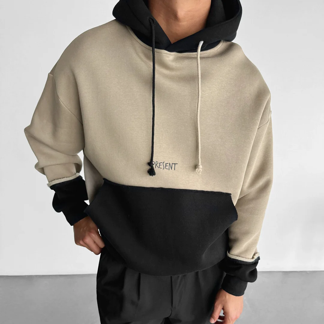 Oversize Two Color Hoodie、、URBENIE