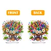 (US Local)Flower Double Sided Effect Table Top Diamond Painting Desktop Ornaments Kit (Pencil)