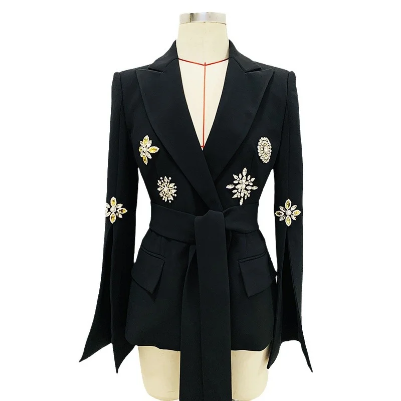 Nigikala Nigikala New Star Fashion Heavy Industry Nails Studded Belt Suit Jacket Jacket