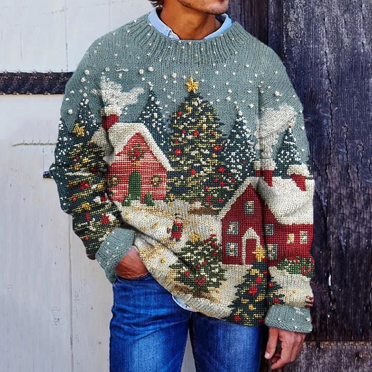 Men's Christmas Eve Crew Neck Cozy Sweater