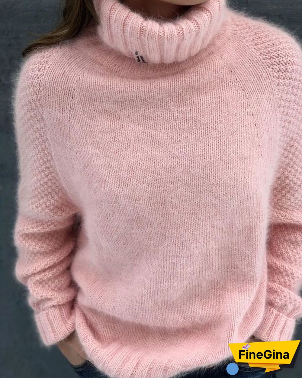 Cozy Plain High Neck Sweater