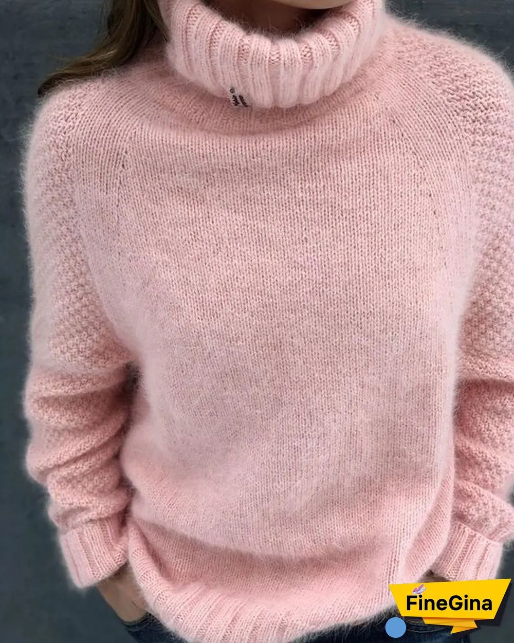 Cozy Plain High Neck Sweater