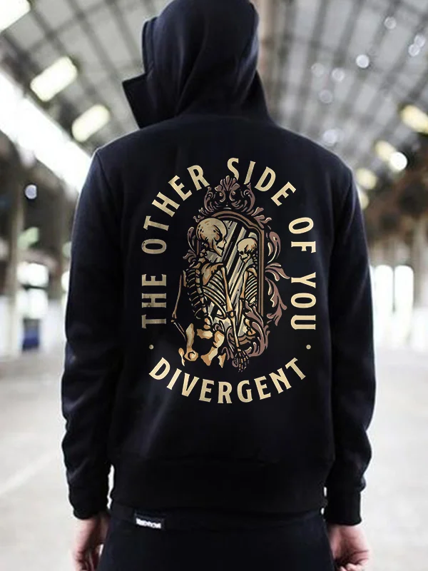 The Other Side Of You Divergent Printed Skull Men's Hoodie