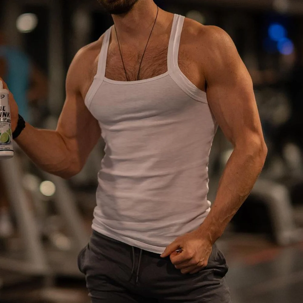 Men's Casual Solid Color Vest Breathable Sports Fitness Vest-inspireuse