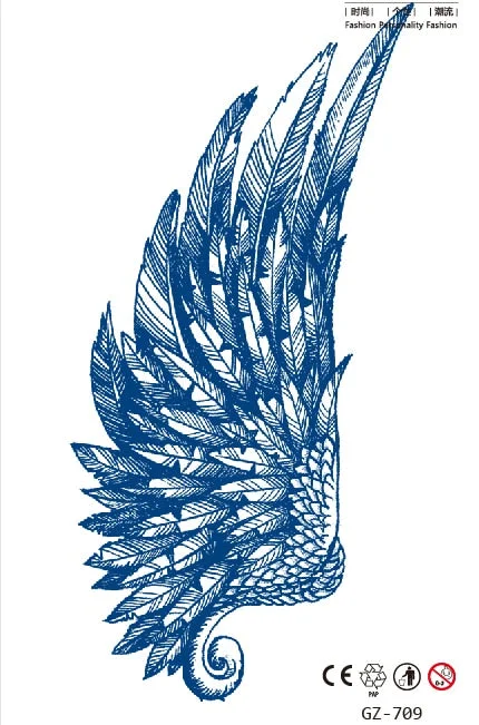 Temporary Tattoo Sticker Skull Wing Flower Cross Juice Ink Lasting Girl Women Chest Neck Hand Finger Fake Small Tatoo Hot Sale