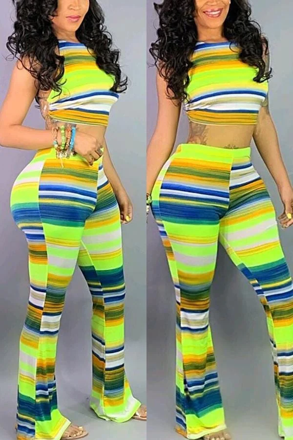 Sexy Print Vest Pants Set